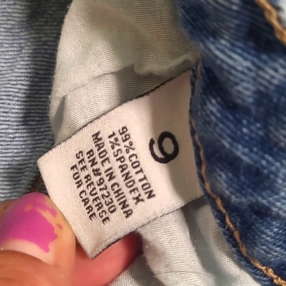 Almost Famous High Waist Distressed Cut Off Light Blue Denim Jean Shorts Size 9 - Picture 16 of 16